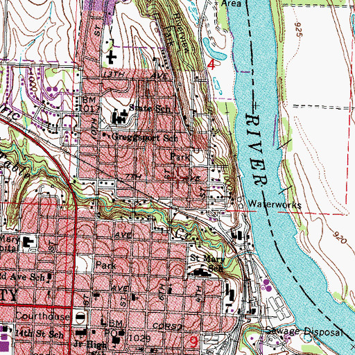 Topographic Map of Baha'i Faith, NE