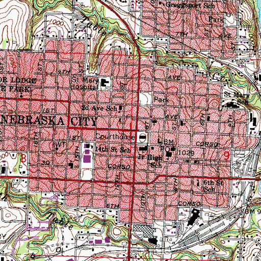Topographic Map of Calvary Community Church, NE