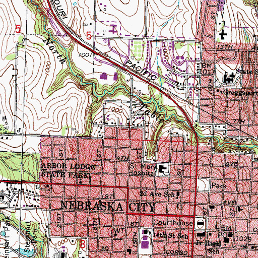 Topographic Map of Applewood Mobile Home Park, NE