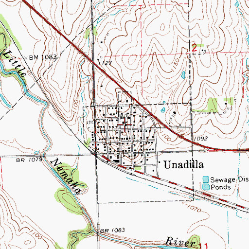 Topographic Map of Unadilla Public School, NE