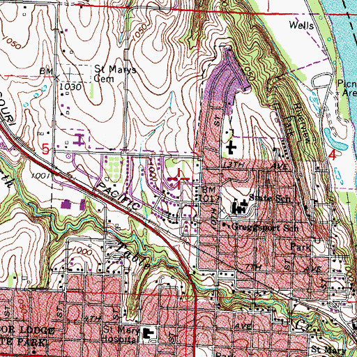 Topographic Map of Nebraska City Northside School, NE