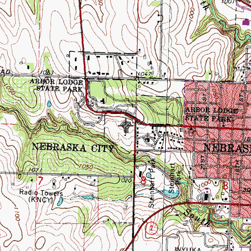 Topographic Map of Nebraska City Senior High School, NE