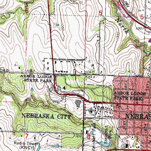 Topographic Map of Nebraska City Historical Marker, NE