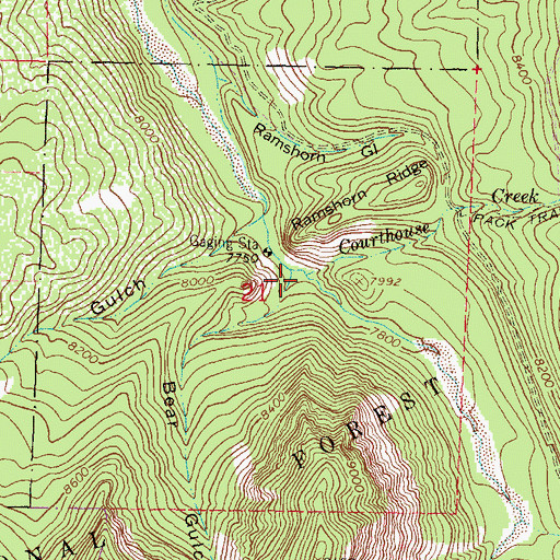Topographic Map of Bear Gulch, CO