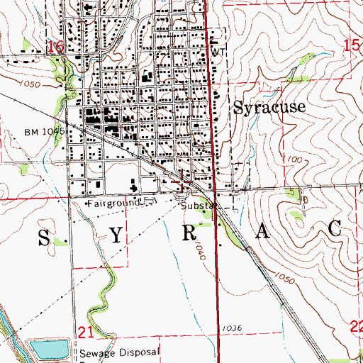 Topographic Map of Syracuse Grain Incorporated Elevator, NE