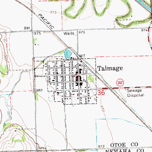 Topographic Map of Talmage Post Office, NE