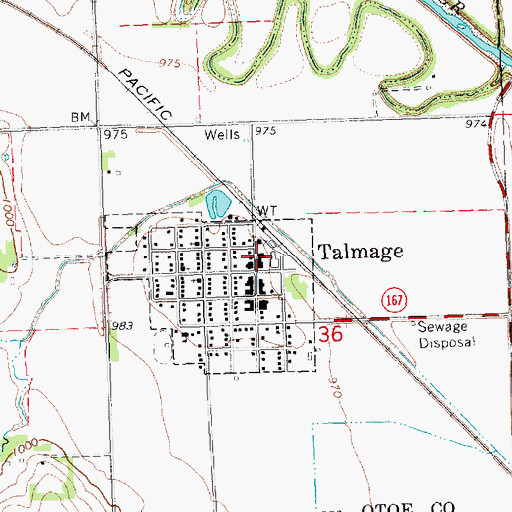 Topographic Map of Talmage Community Fire Department, NE