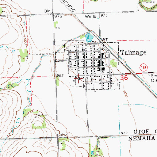 Topographic Map of Nemaha Valley School, NE