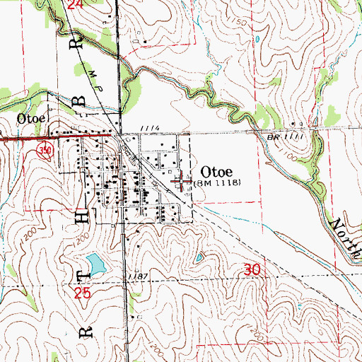 Topographic Map of Farmers Union Co-op Elevator, NE