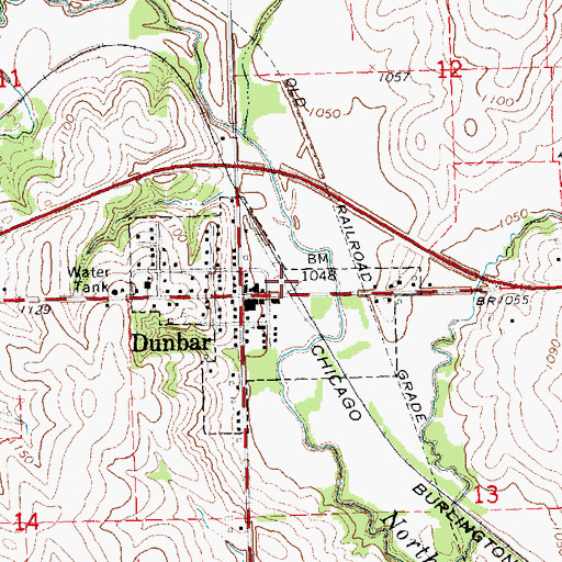 Topographic Map of Dunbar, NE