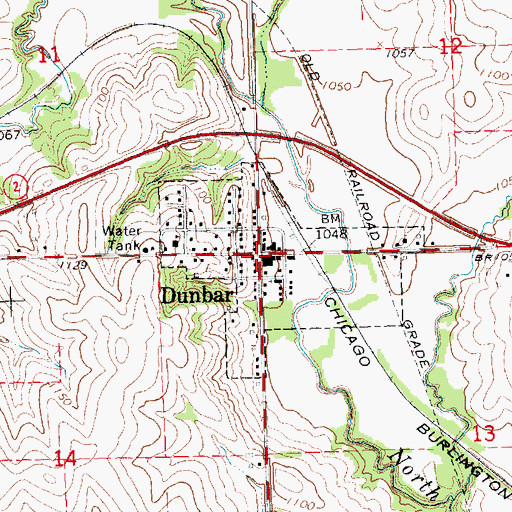Topographic Map of Nehawka Farmers Co-op Elevator, NE