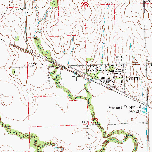 Topographic Map of Burr (historical), NE