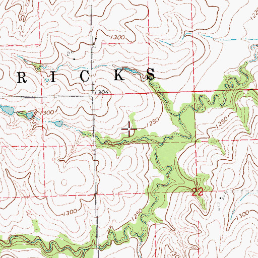 Topographic Map of Township of Hendricks, NE