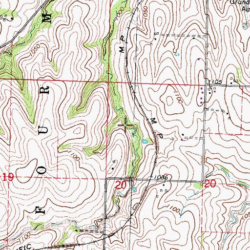 Topographic Map of Township of Four Mile, NE