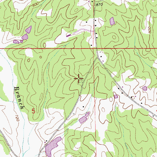 Topographic Map of Old Salem Primitive Baptist Church Cemetery, AL