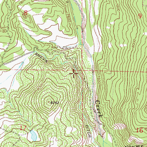 Topographic Map of Sneva Ditch, CO