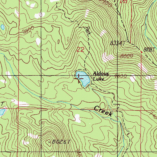Topographic Map of Aldous Lake, ID