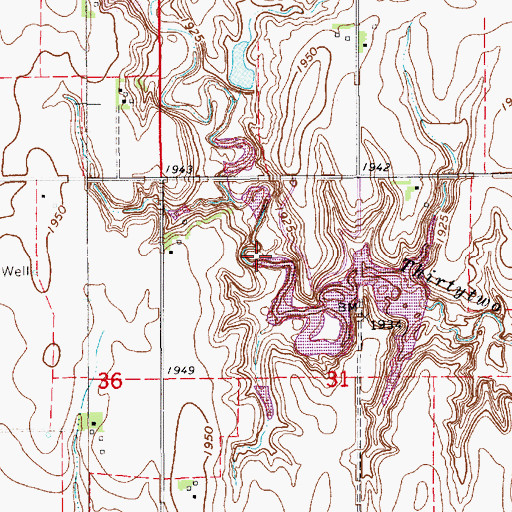 Topographic Map of Thirty-two Mile Creek (historical), NE