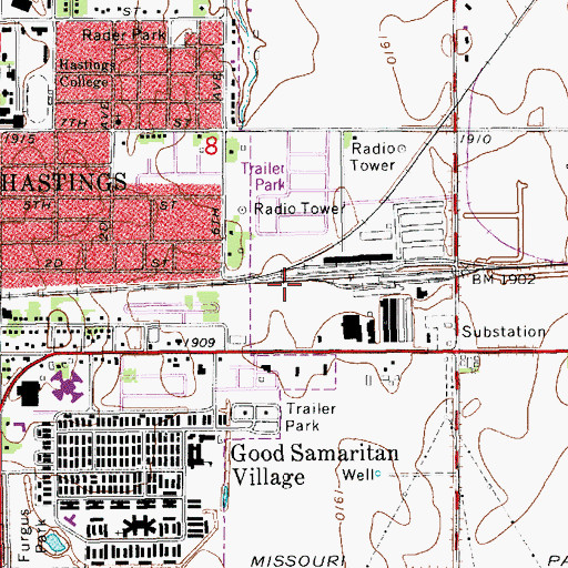 Topographic Map of Brick Yard, NE