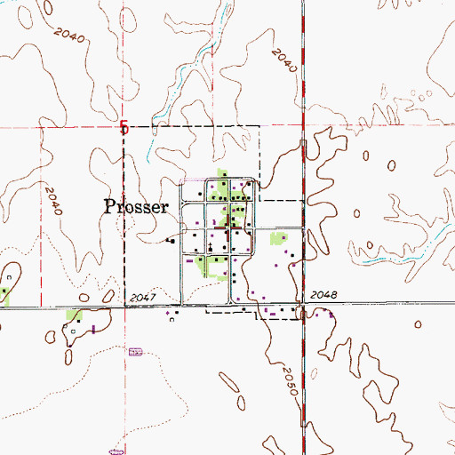 Topographic Map of Prosser Post Office, NE