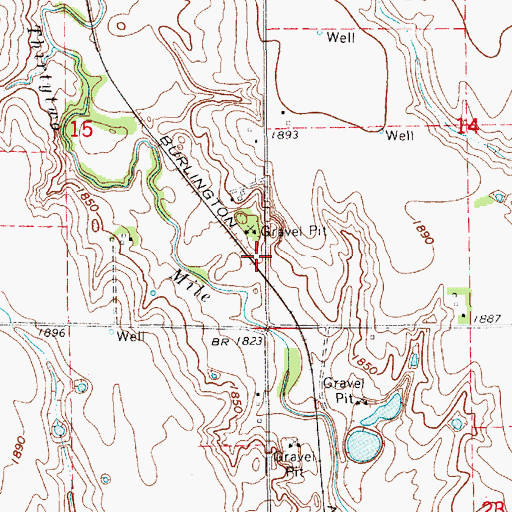 Topographic Map of Brickton (historical), NE