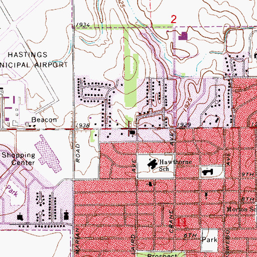 Topographic Map of Church of Christ, NE