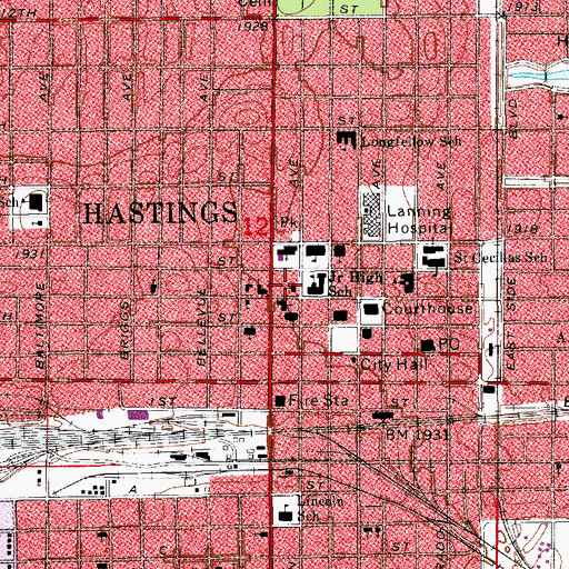 Topographic Map of First Church of God, NE