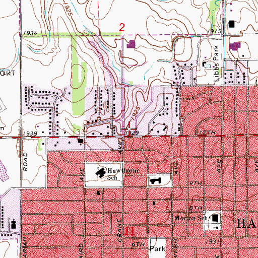 Topographic Map of First Christian Church, NE