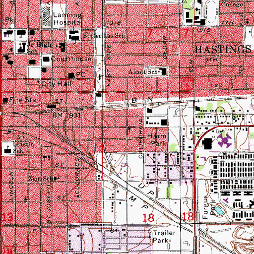 Topographic Map of Church of Christ South Street, NE