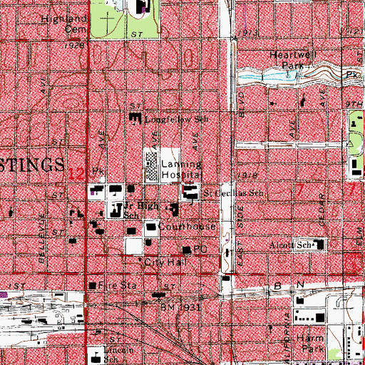 Topographic Map of Saint Cecilias Church, NE