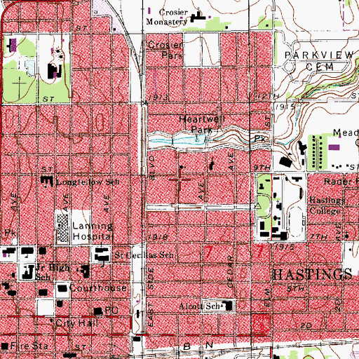 Topographic Map of Seventh Day Adventist Church, NE