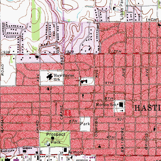 Topographic Map of Grace United Methodist Church, NE
