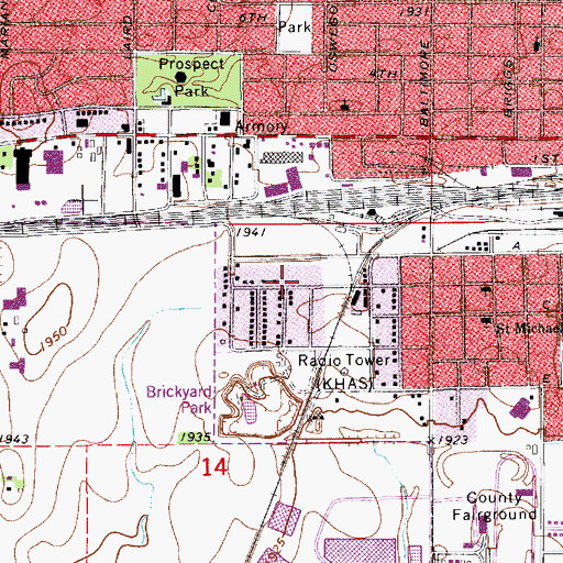 Topographic Map of Keystone Baptist Church, NE