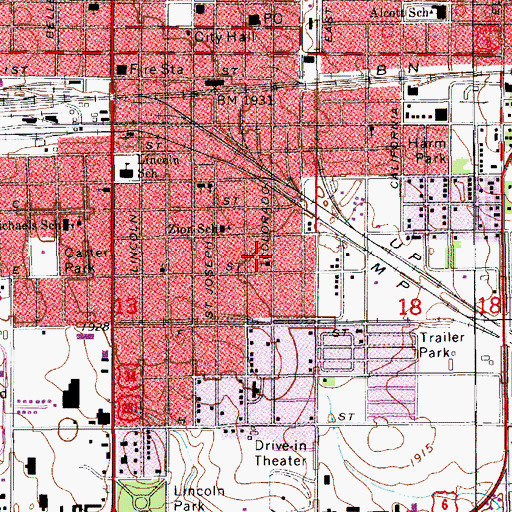 Topographic Map of United Pentecostal Church, NE