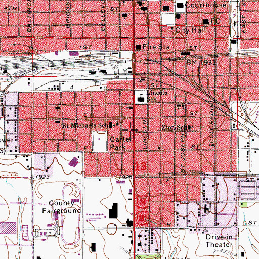 Topographic Map of Salvation Army Church, NE