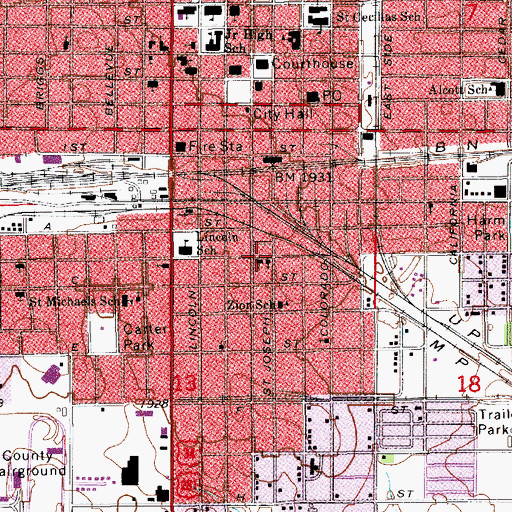 Topographic Map of Light of the World Ministries, NE