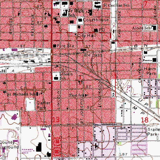 Topographic Map of Second Presbyterian Church, NE