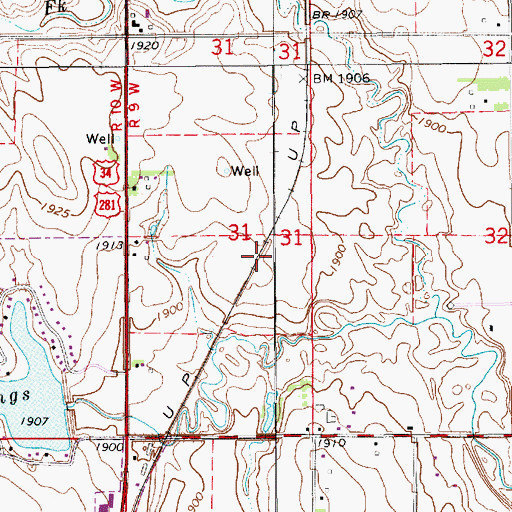 Topographic Map of Industrial Park North, NE