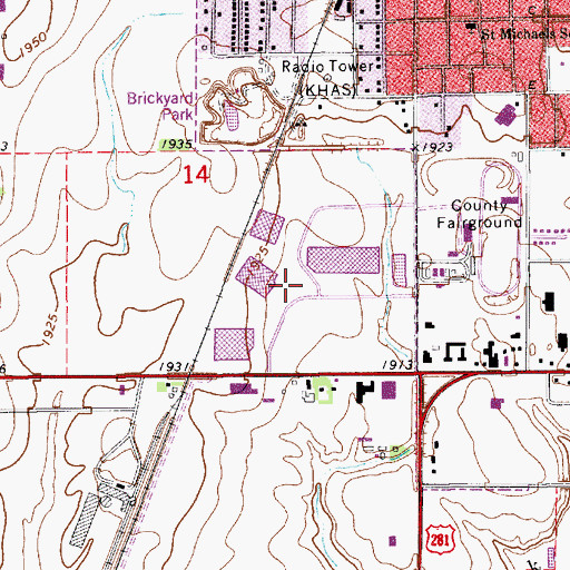 Topographic Map of Industrial Park West, NE