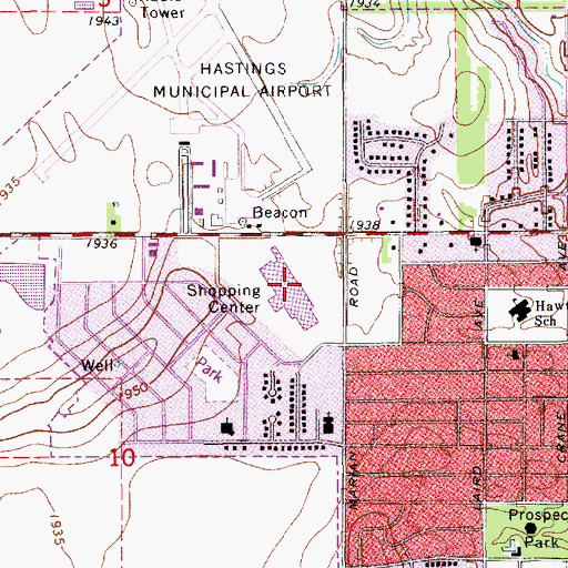 Topographic Map of Imperial Mall, NE
