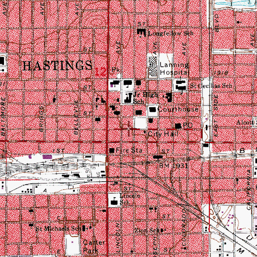 Topographic Map of The Kensington, NE
