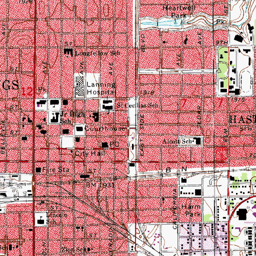 Topographic Map of Hastings Podiatry Clinic, NE