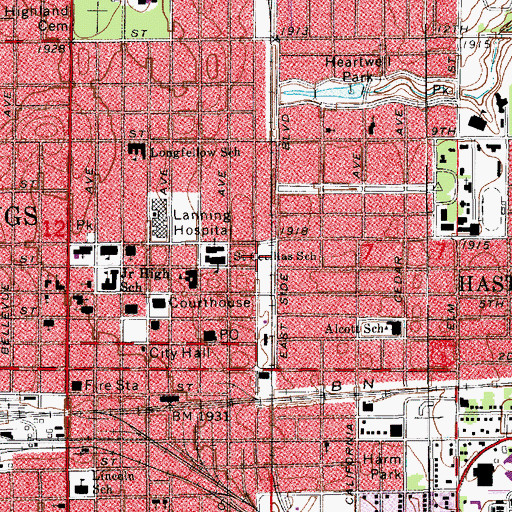 Topographic Map of Hastings Family Practice, NE