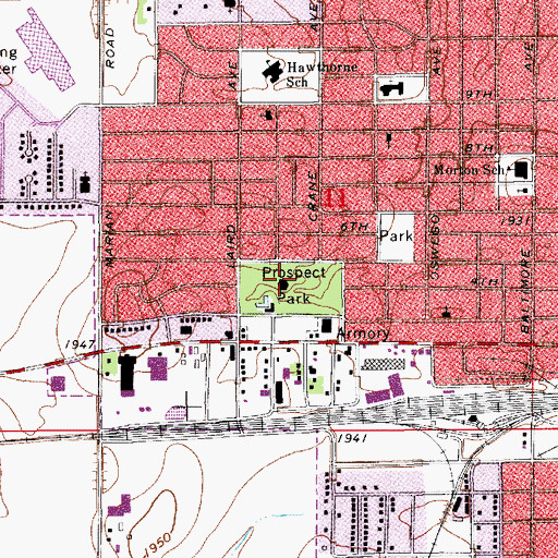 Topographic Map of Chatauqua Pavilion, NE