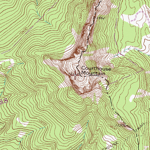 Topographic Map of Courthouse Mountain, CO