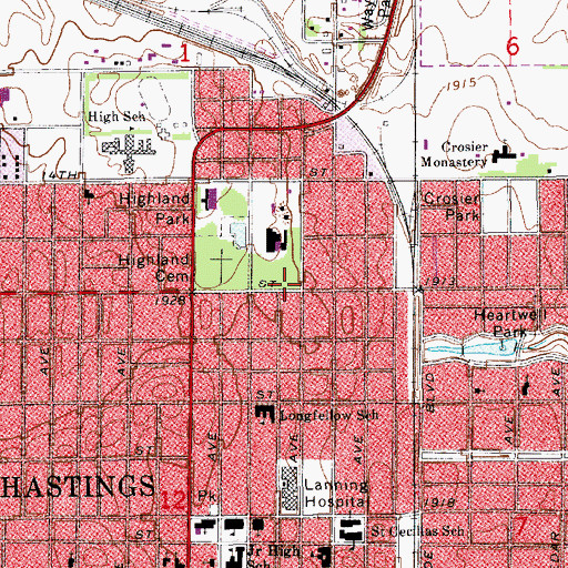 Topographic Map of Fisher Fountain, NE