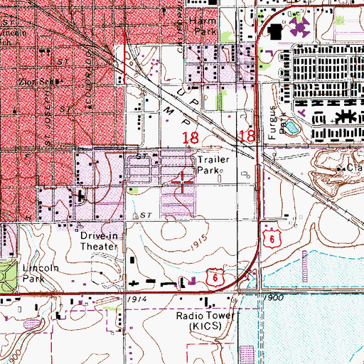 Topographic Map of Smittys Mobile Home Plaza, NE