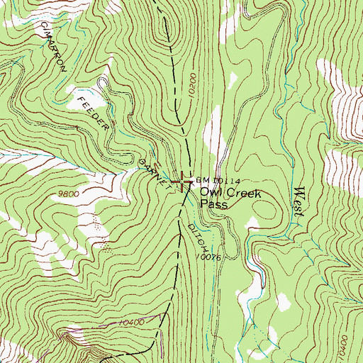 Topographic Map of Owl Creek Pass, CO