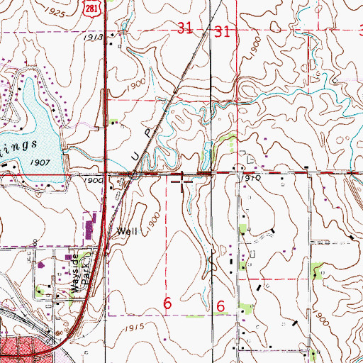 Topographic Map of Hastings KOA Campground, NE