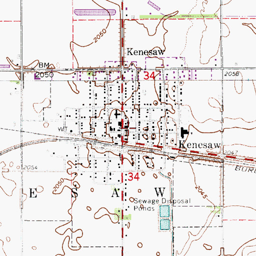 Topographic Map of Kenesaw Volunteer Fire Department, NE